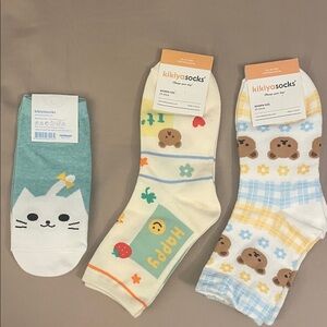 Socks - Cute Animal and Floral Print Socks Set